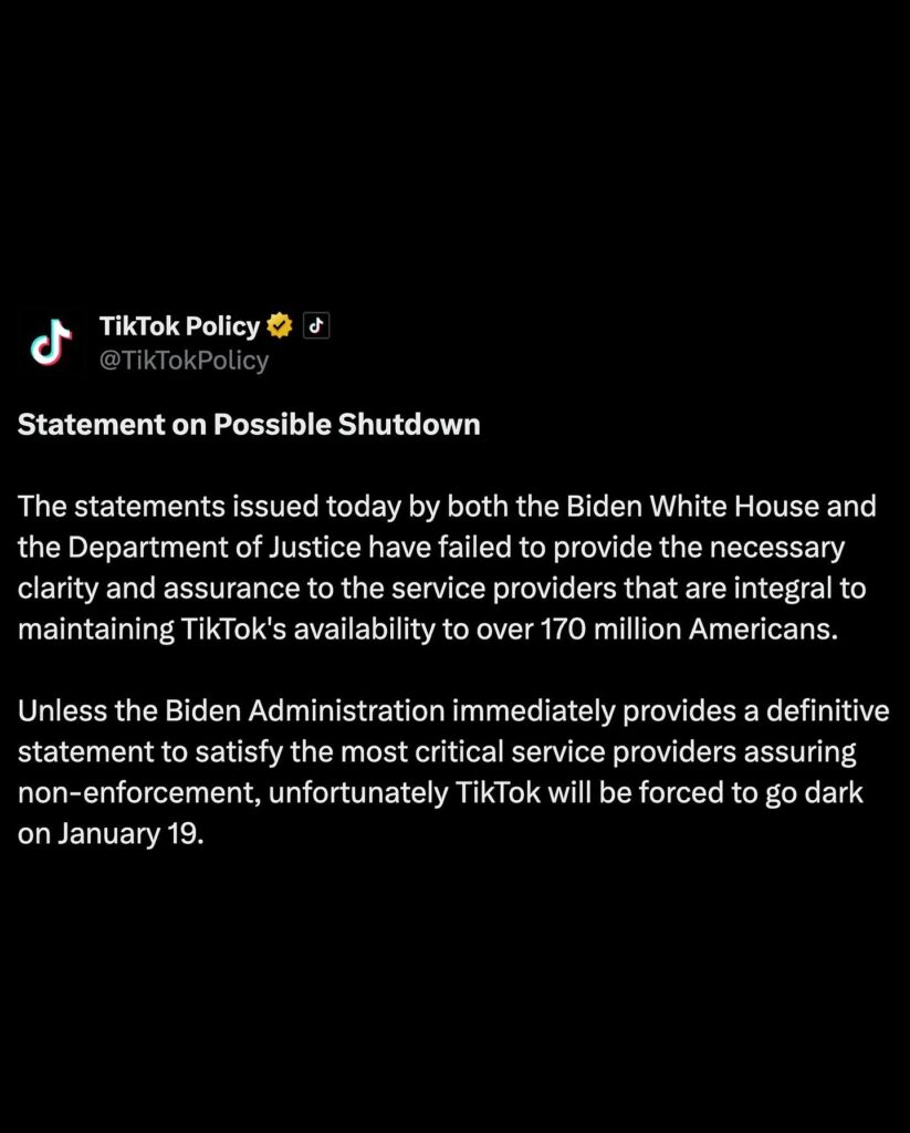 TikTok Shut Down In US
