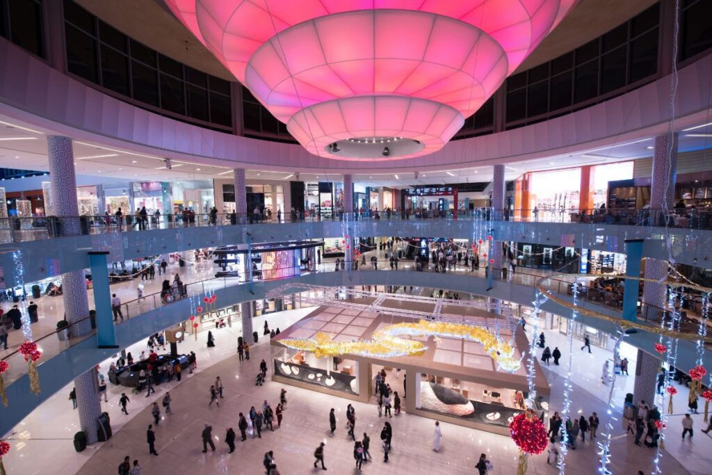 Interior of large shopping center Babcock Ranch