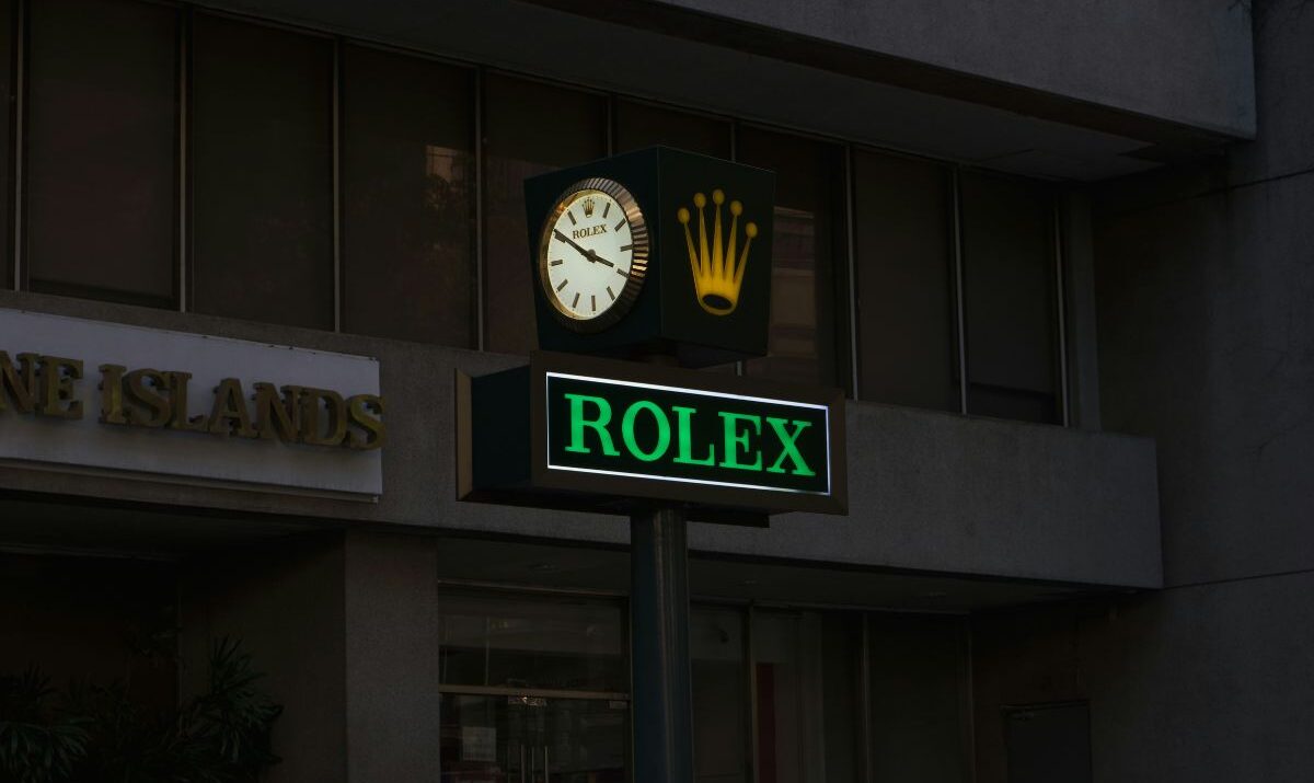 Rolex logo on a sign