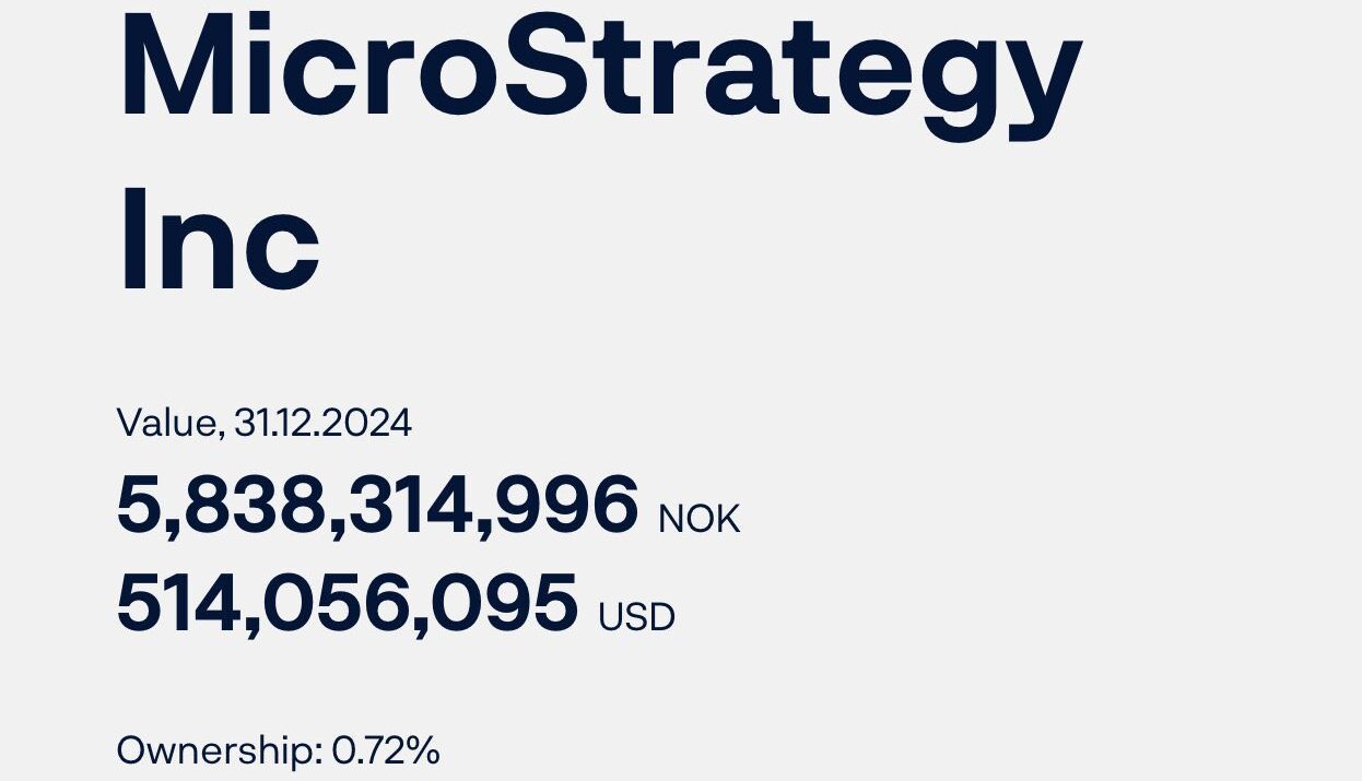 Norway’s Central Bank Now Owns MicroStrategy Shares