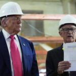 Trump tours Fed construction project, calls for lower rates