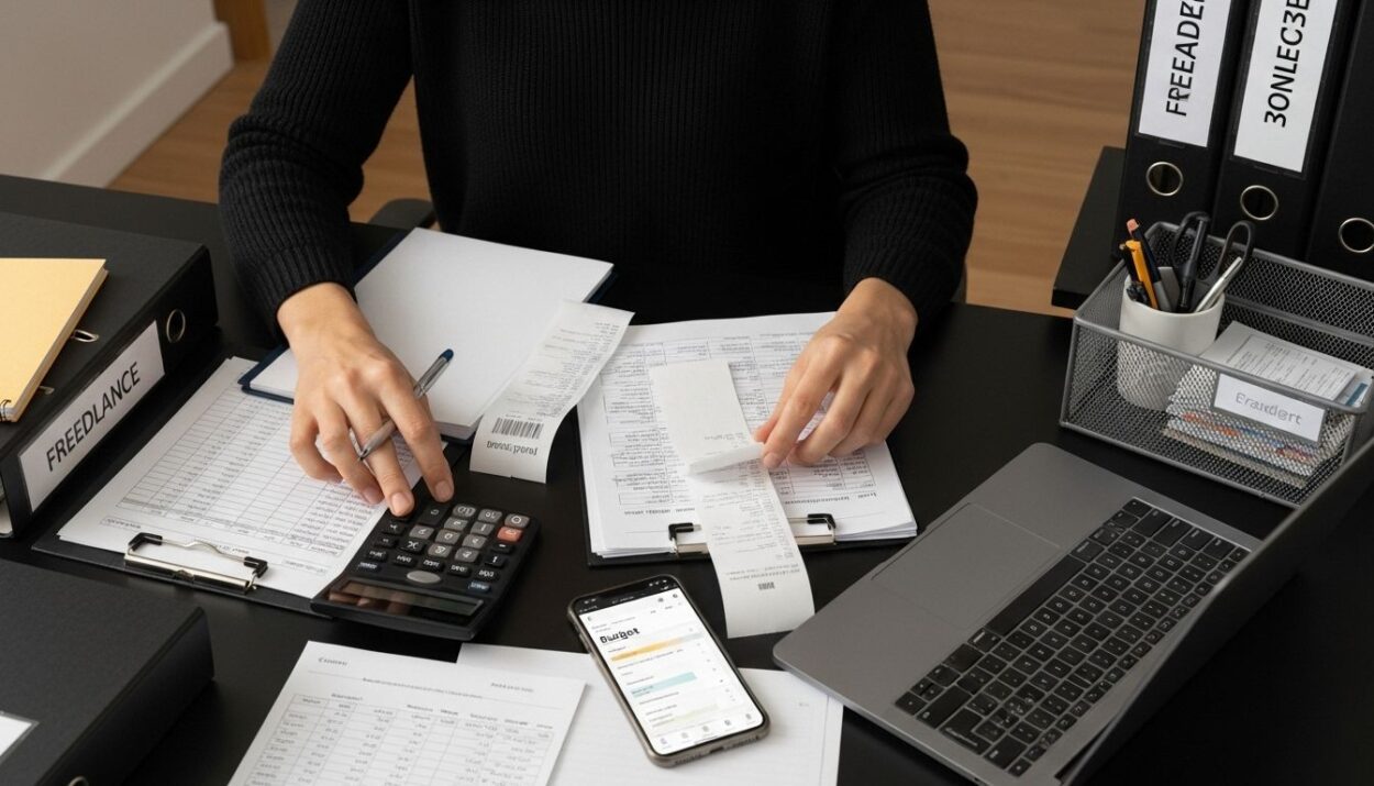 freelancer assessing finances