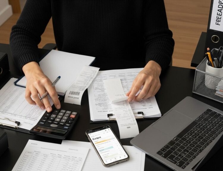 freelancer assessing finances