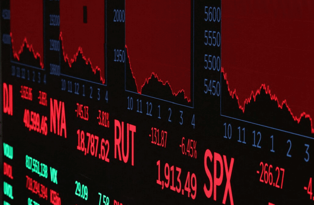 Wall St Sinks as Tariff Fight and Rising Yields Rattle Markets