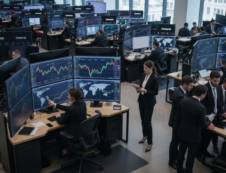 stock market trading floor