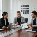 diverse financial planning teamwork