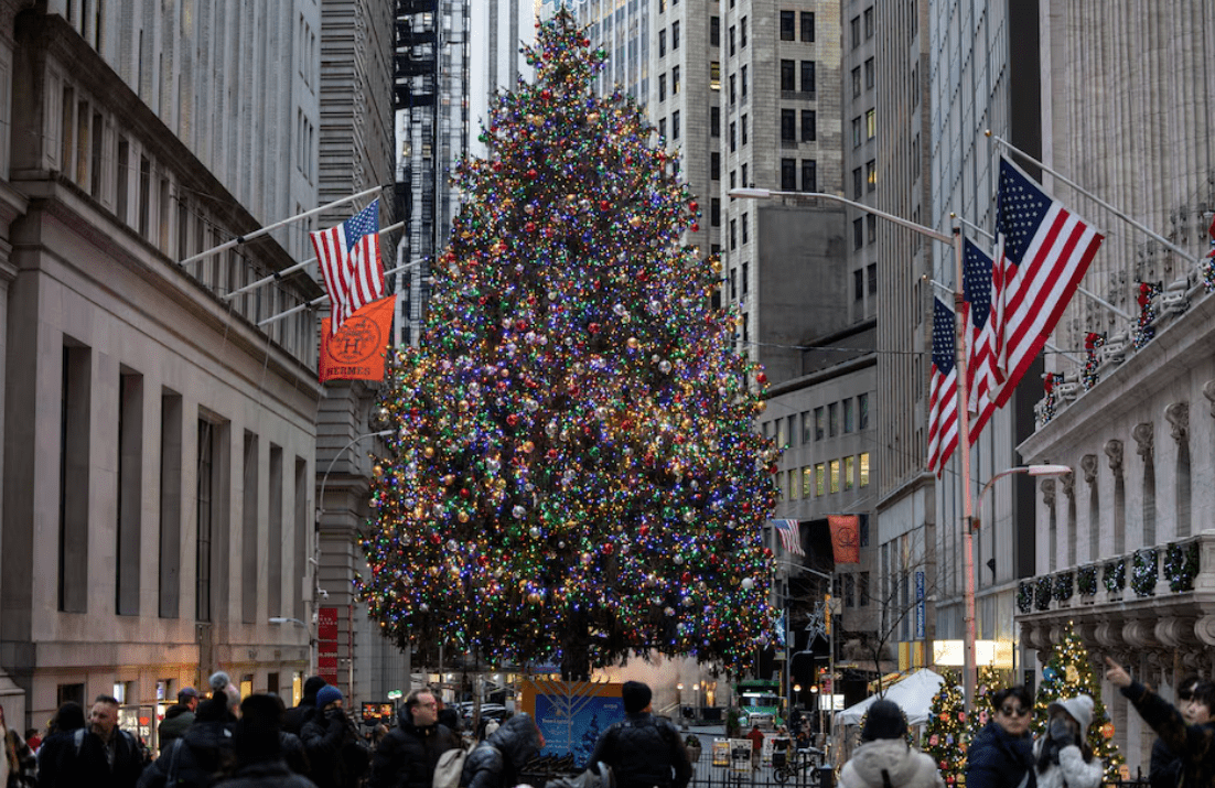 Dow, S&P 500 close at record highs as Santa rally starts