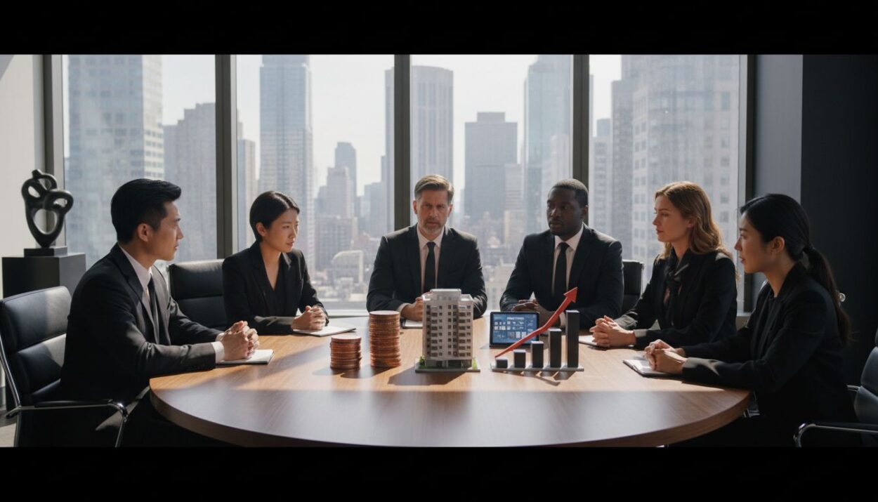 Diverse investors planning passive income strategies