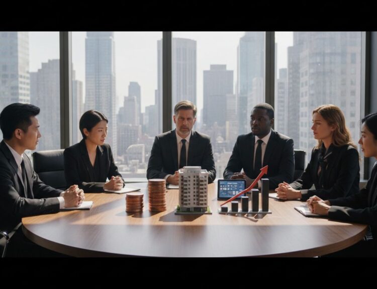 Diverse investors planning passive income strategies