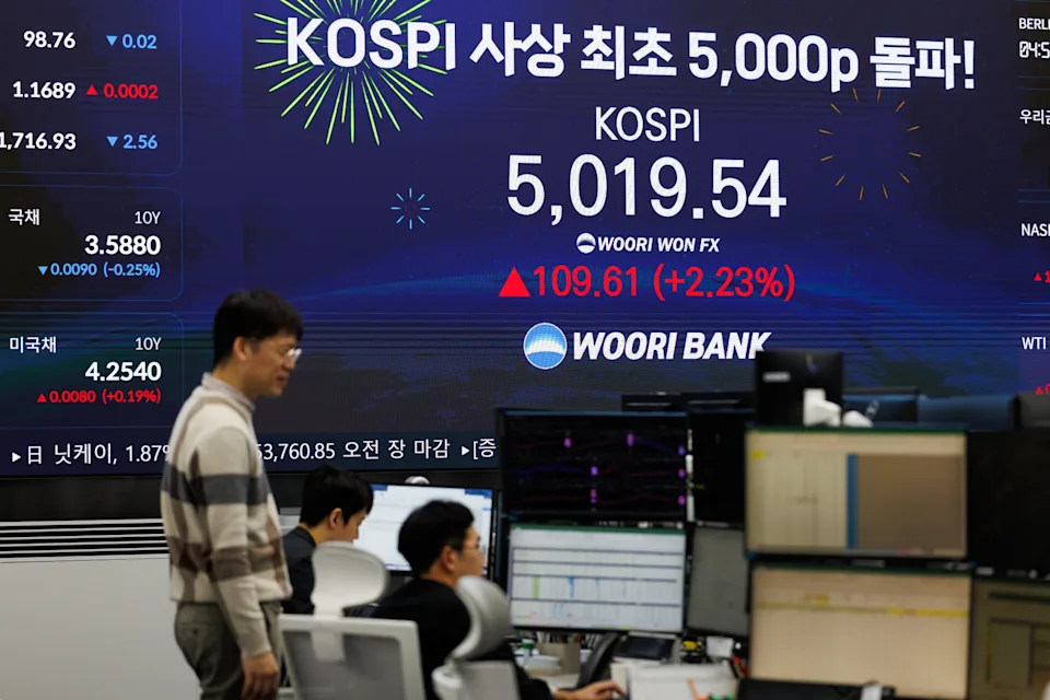 AI Craze Pushes South Korea’s Kospi Past Historic 5,000 Milestone
