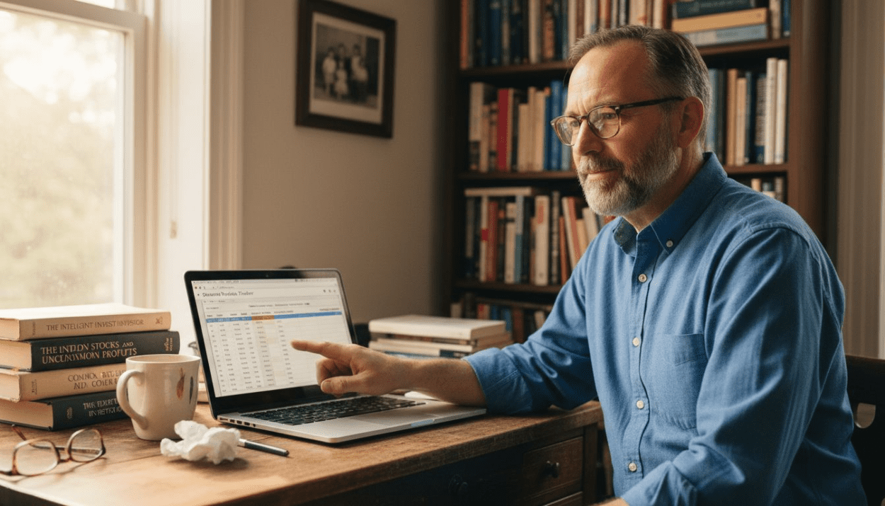 Investor tracking dividends in home office