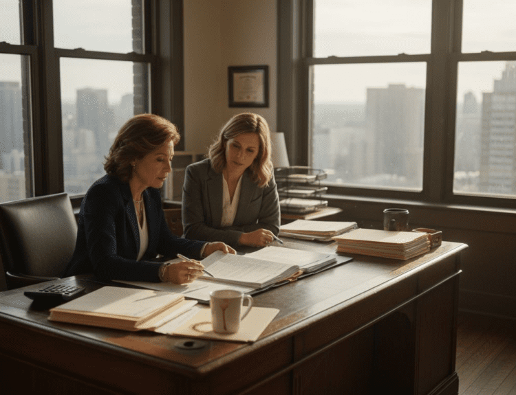 Advisor discussing estate tax with family