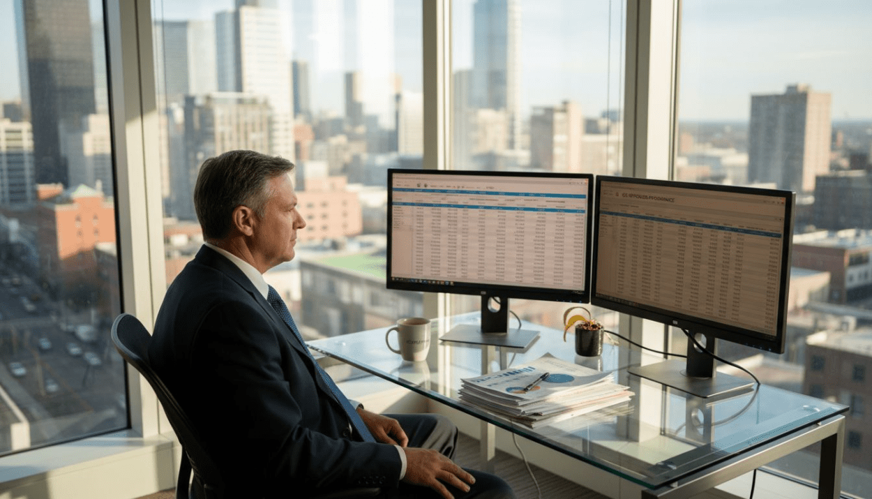 Portfolio manager in bright investment office