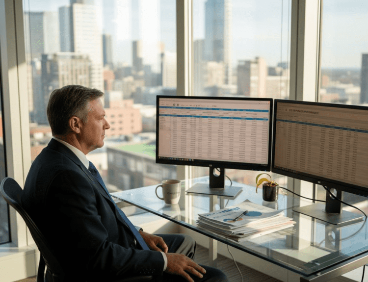 Portfolio manager in bright investment office