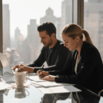 Analysts discussing liquidity in finance meeting