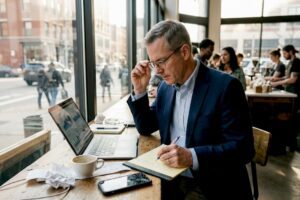 Financial advisor analyzing 2025 market data