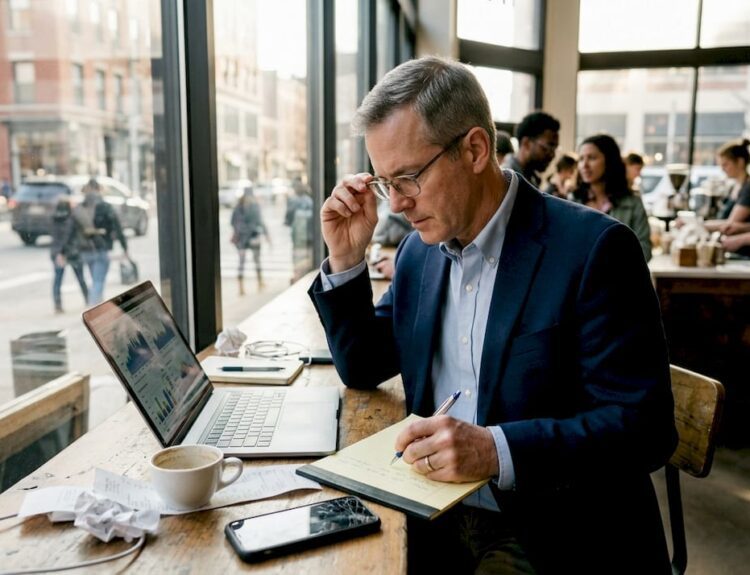Financial advisor analyzing 2025 market data