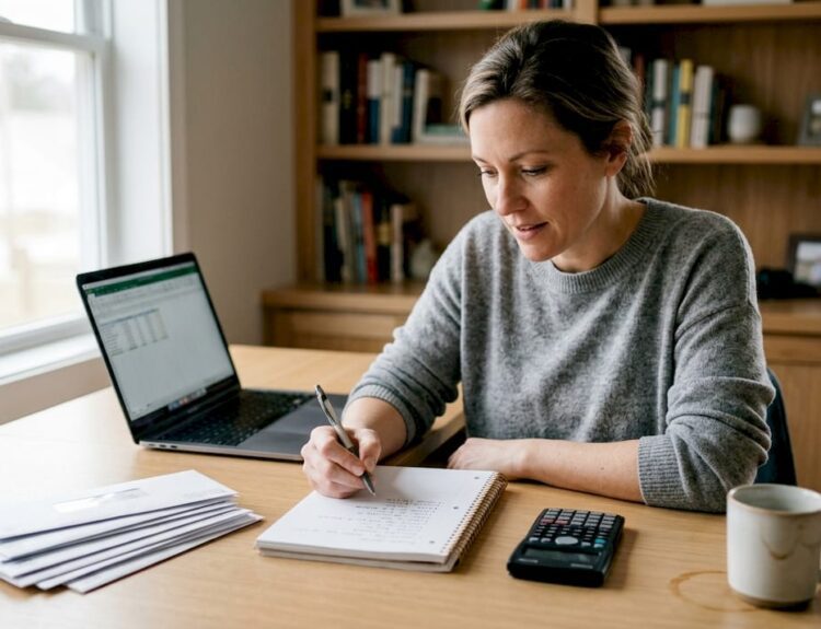 Woman planning personal financial milestones