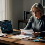 Woman reviewing financial plan at desk
