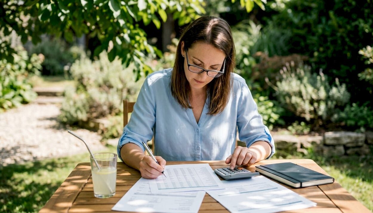 Investor calculating CAGR at home desk