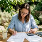 Investor calculating CAGR at home desk