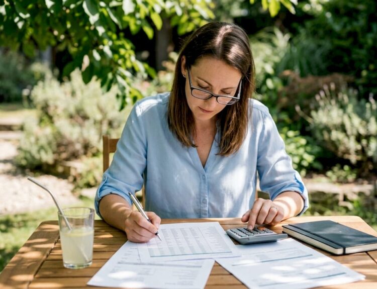 Investor calculating CAGR at home desk