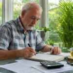Retiree reviewing tax planning documents