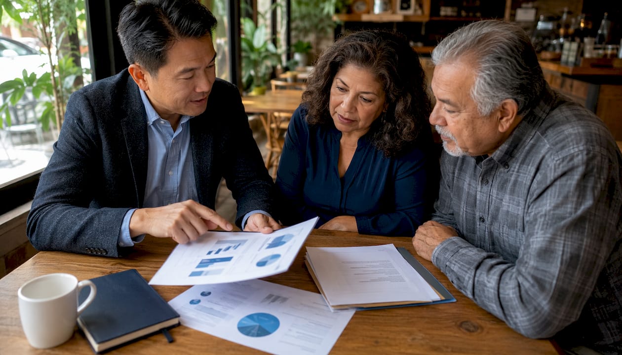 Advisor explaining Roth conversions to couple