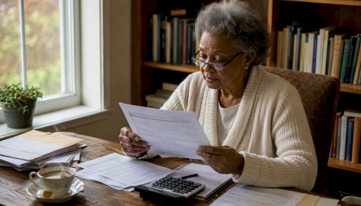 Woman reviewing Social Security benefits statement
