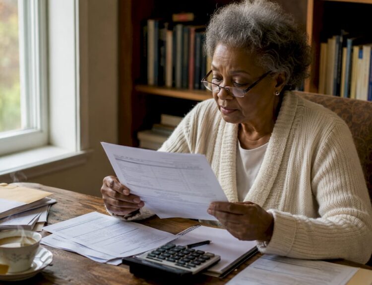Woman reviewing Social Security benefits statement