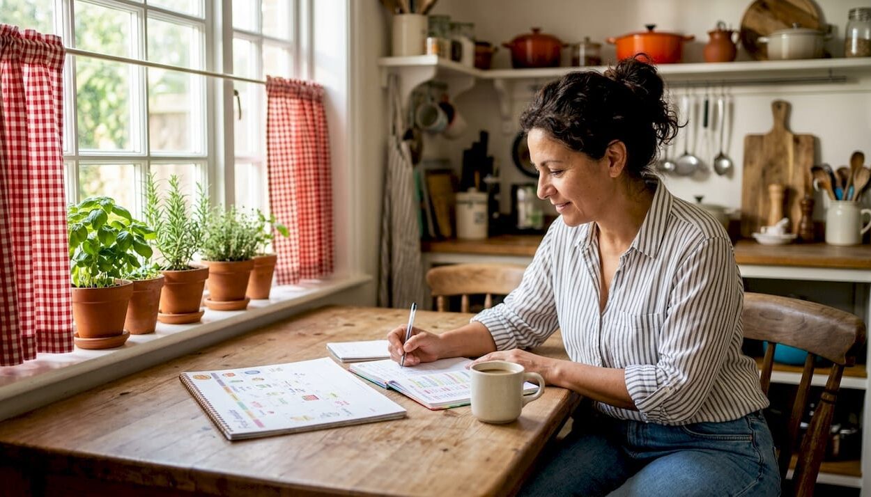 Woman doing budgeting in home office