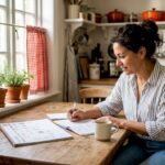 Woman doing budgeting in home office