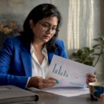 Investor reviewing diversified portfolio papers