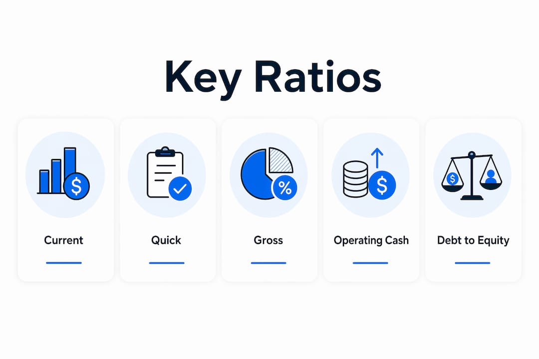 Infographic of key financial ratios overview