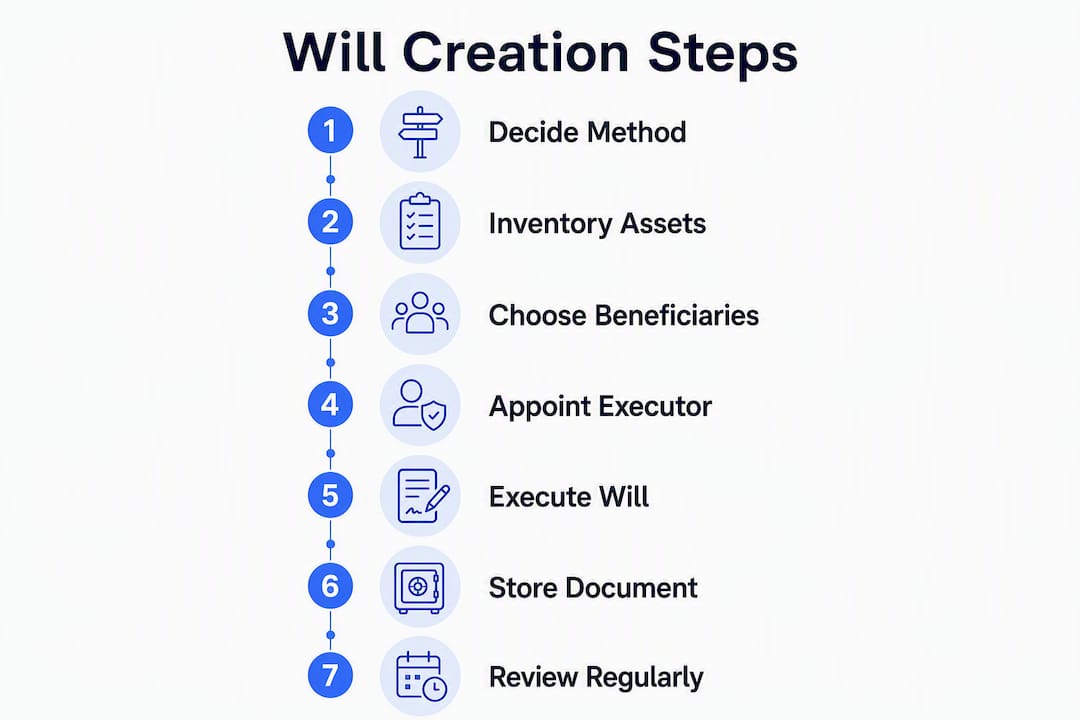 Infographic detailing step-by-step will creation