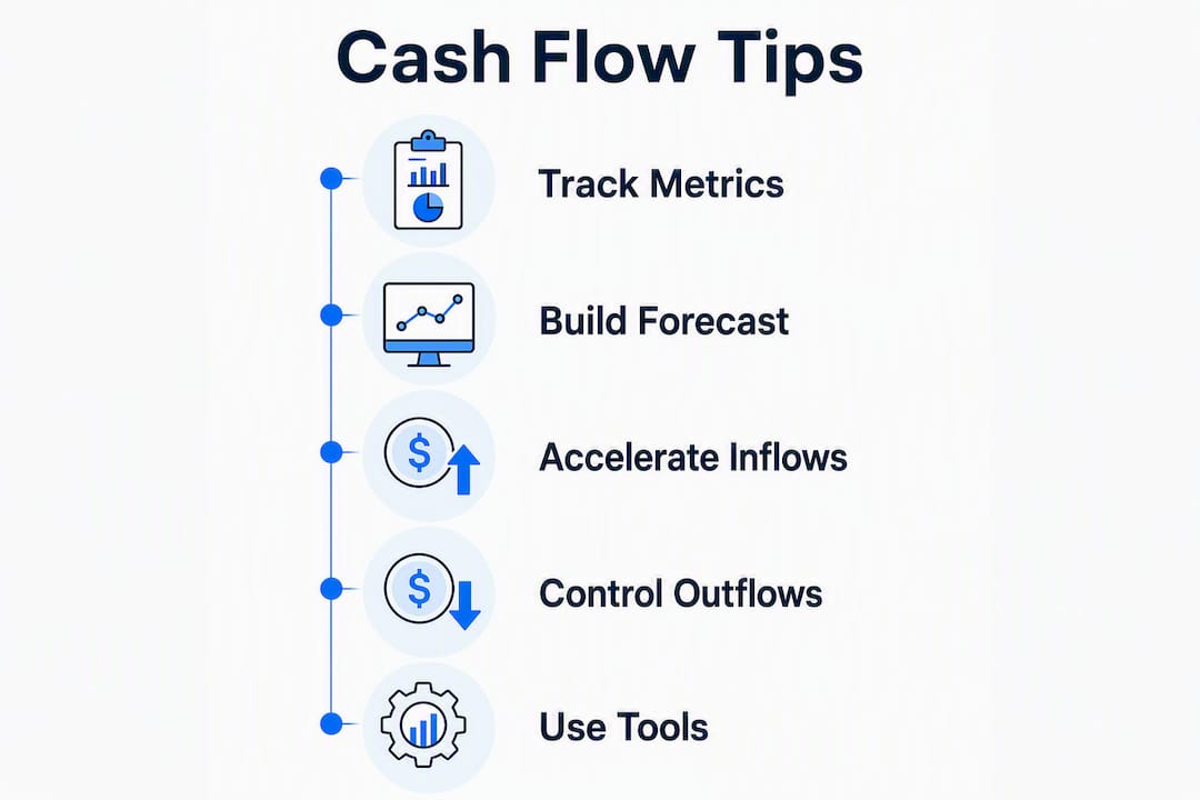 Infographic of key cash flow management steps
