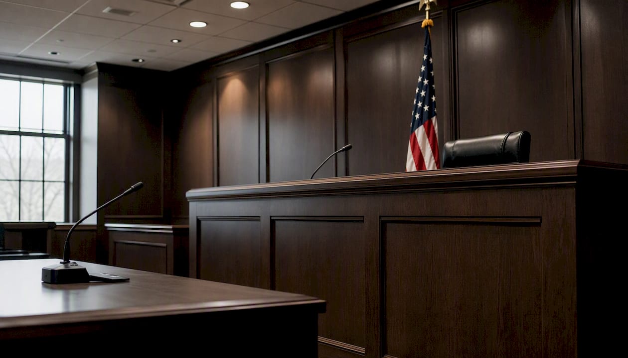 Empty probate court hearing room