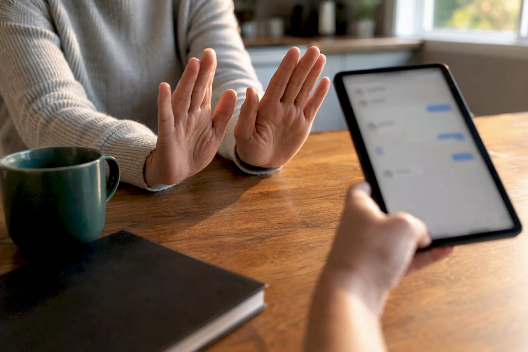 Hands rejecting suspicious payment request