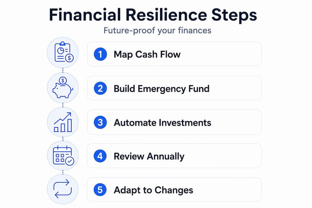 Infographic on steps for financial resilience