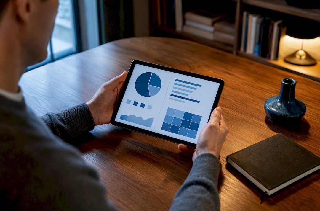 Investor reviewing portfolio allocation dashboard