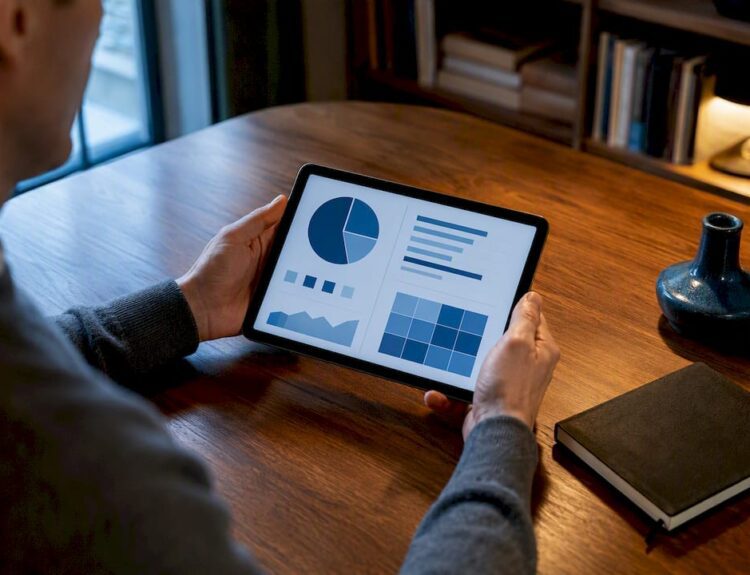 Investor reviewing portfolio allocation dashboard
