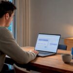 Professional configuring automated bank transfers