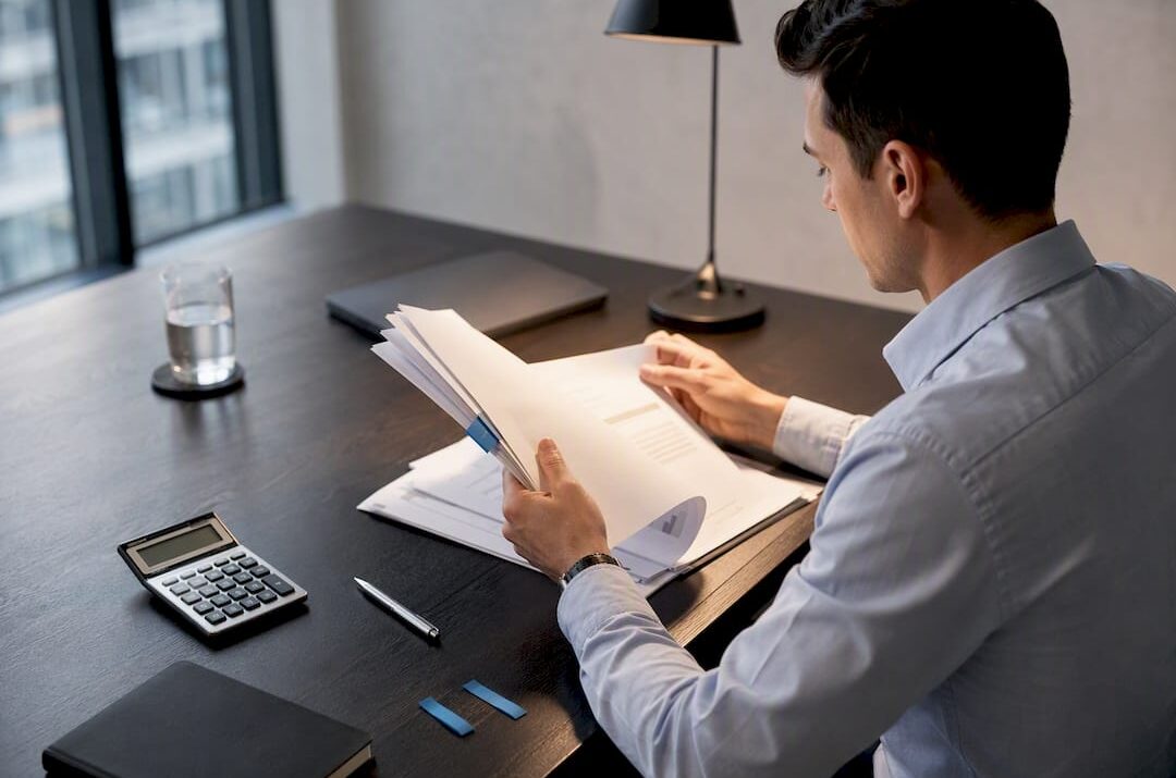 Investor researching company fundamentals