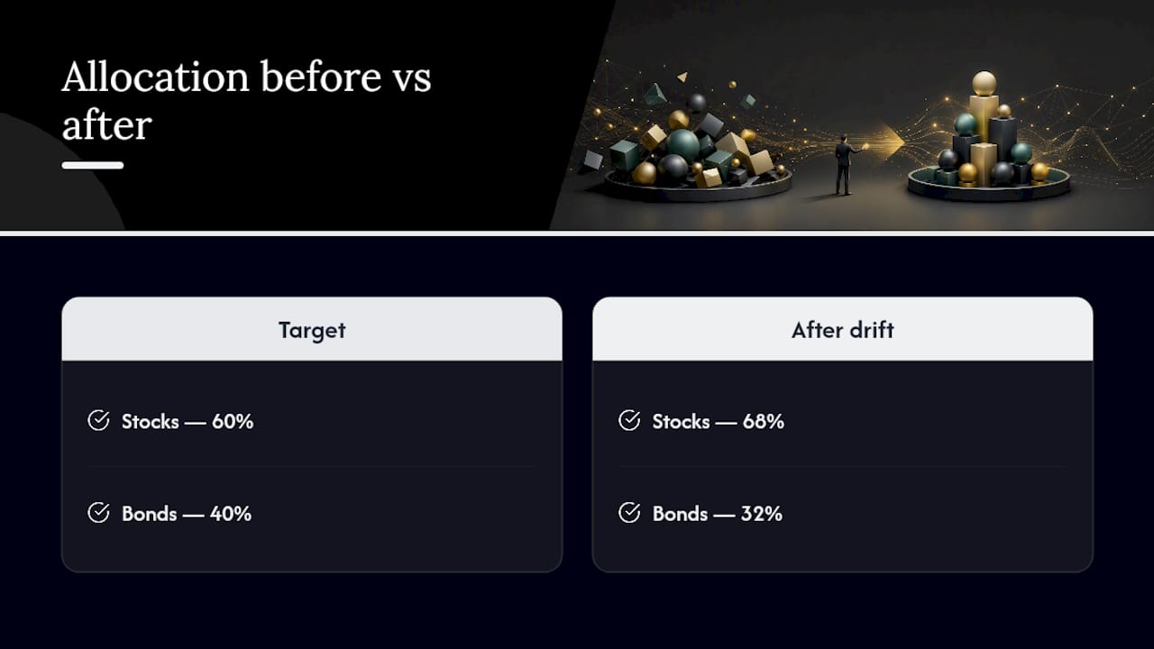 Target and drifted portfolio allocation comparison