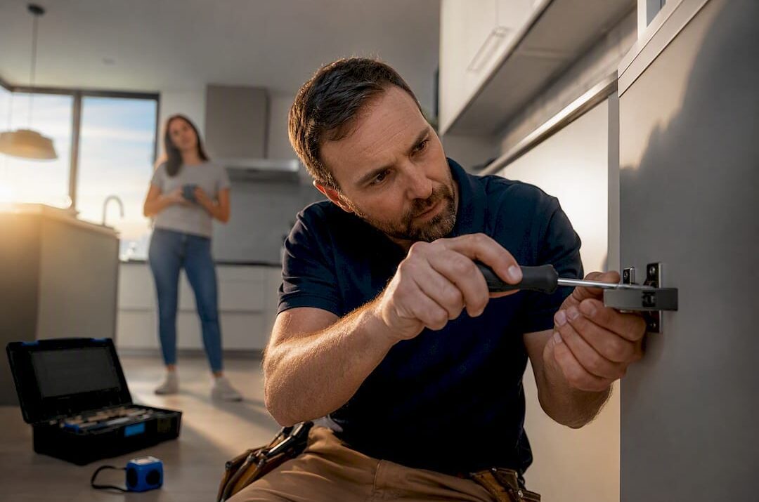 Freelancer completing a home repair service