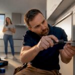 Freelancer completing a home repair service